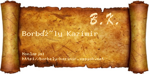 Borbély Kazimir névjegykártya